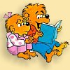 Brother and Sister Bear reading book
